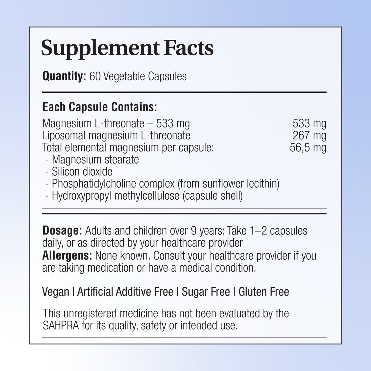 PHYTOCEUTICS - Phytopure® Magnesium L-Threonate Advanced - 60 Veg Capsules