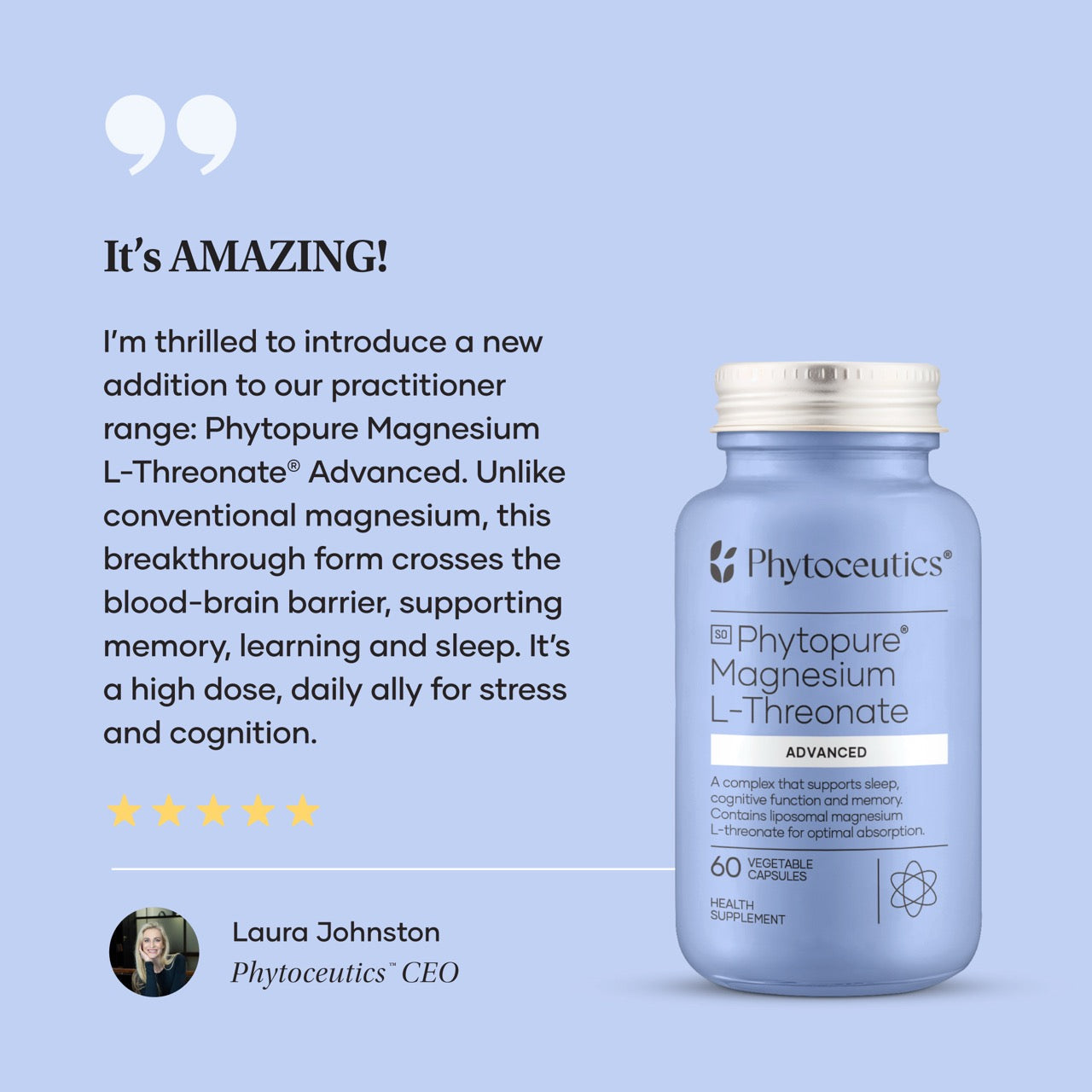 PHYTOCEUTICS - Phytopure® Magnesium L-Threonate Advanced - 60 Veg Capsules