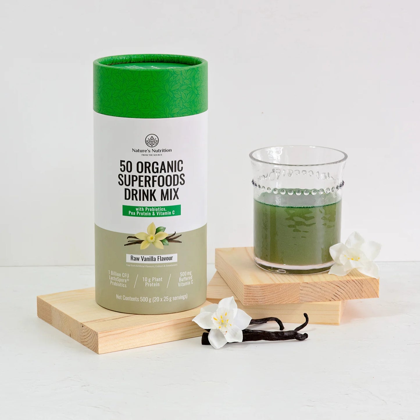 NATURE'S NUTRITION - Raw Vanilla Superfoods Drink Mix - 500g | One Life Health