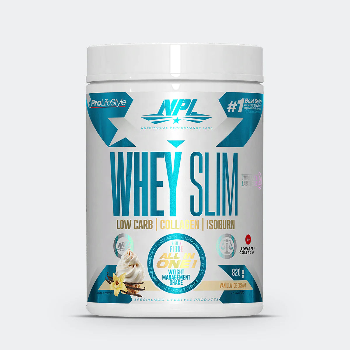 NPL - Whey Slim Vanilla Ice Cream - 820g | One Life Health