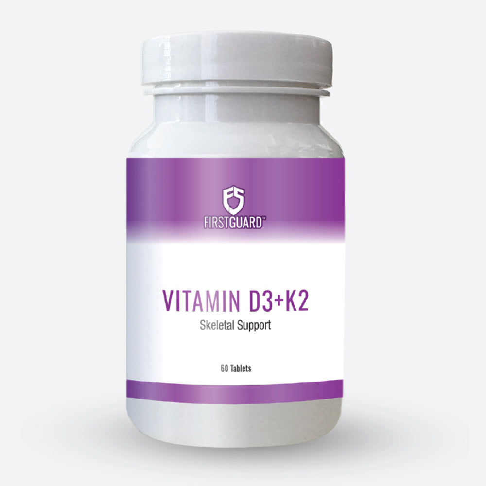 FIRST GUARD - Vitamin D3+K2 Skeletal Support - 60 Tablets | One Life Health