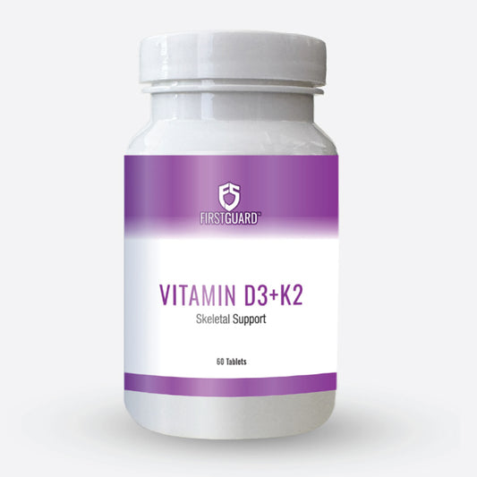 FIRST GUARD - Vitamin D3+K2 Skeletal Support - 60 Tablets | One Life Health
