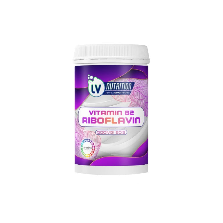 LV NUTRITION - Vitamin B2 Riboflavin 500mg - 60 Capsules | One Life Health