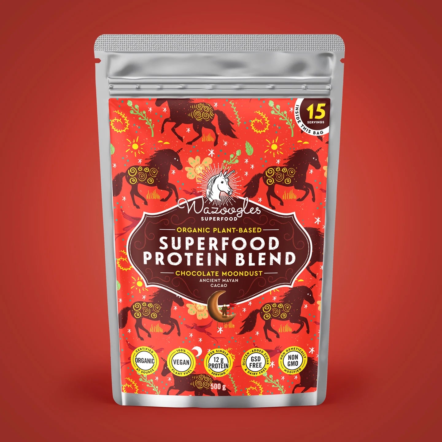 WAZOOGLES SUPERFOODS - Protein Blend - Chocolate Moondust - 500g | One Life Health
