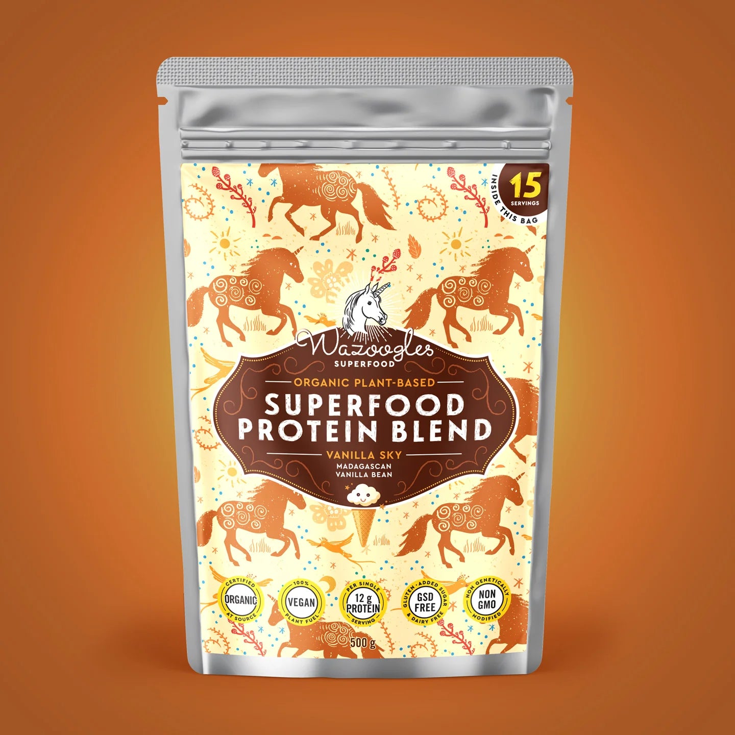 WAZOOGLES SUPERFOODS - Protein Blend - Vanilla Sky - 500g | One Life Health