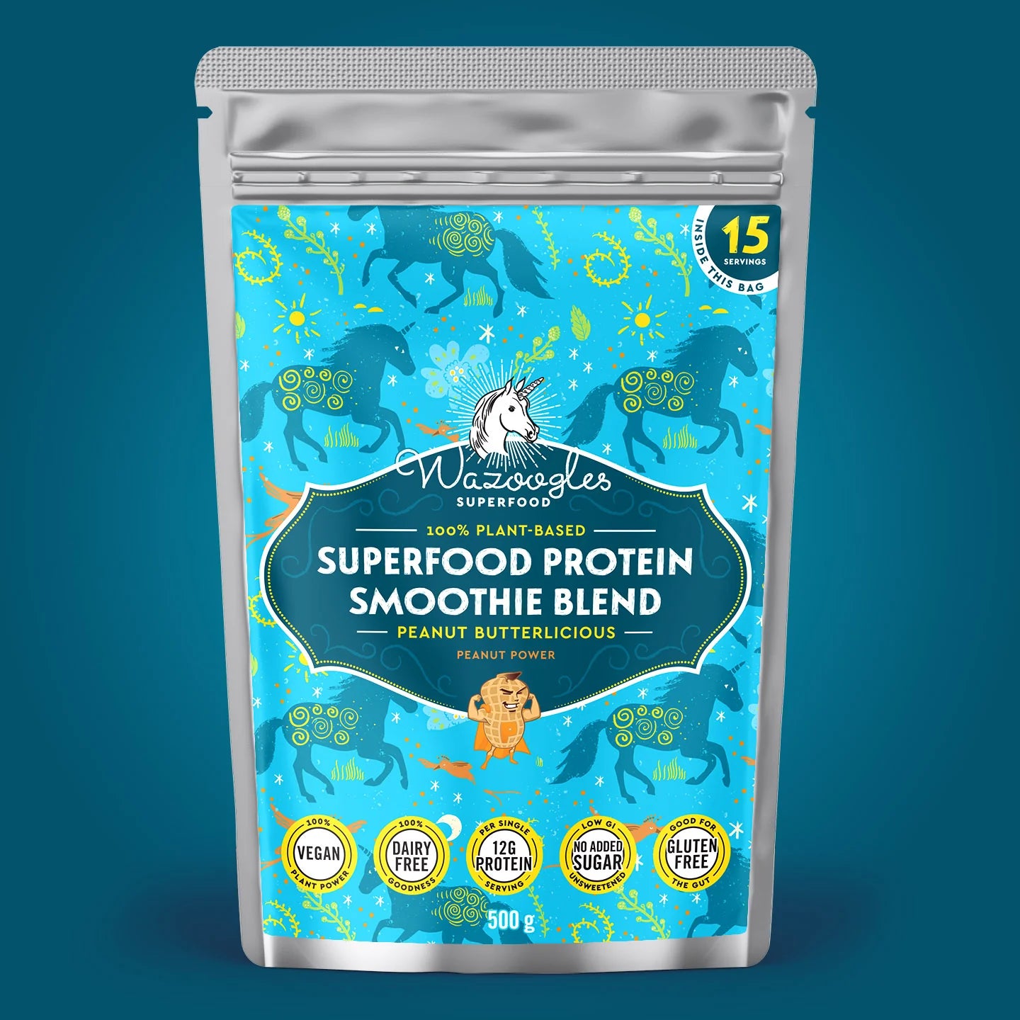 WAZOOGLES SUPERFOODS - Protein Blend - Peanut Butterlicious - 500g | One Life Health