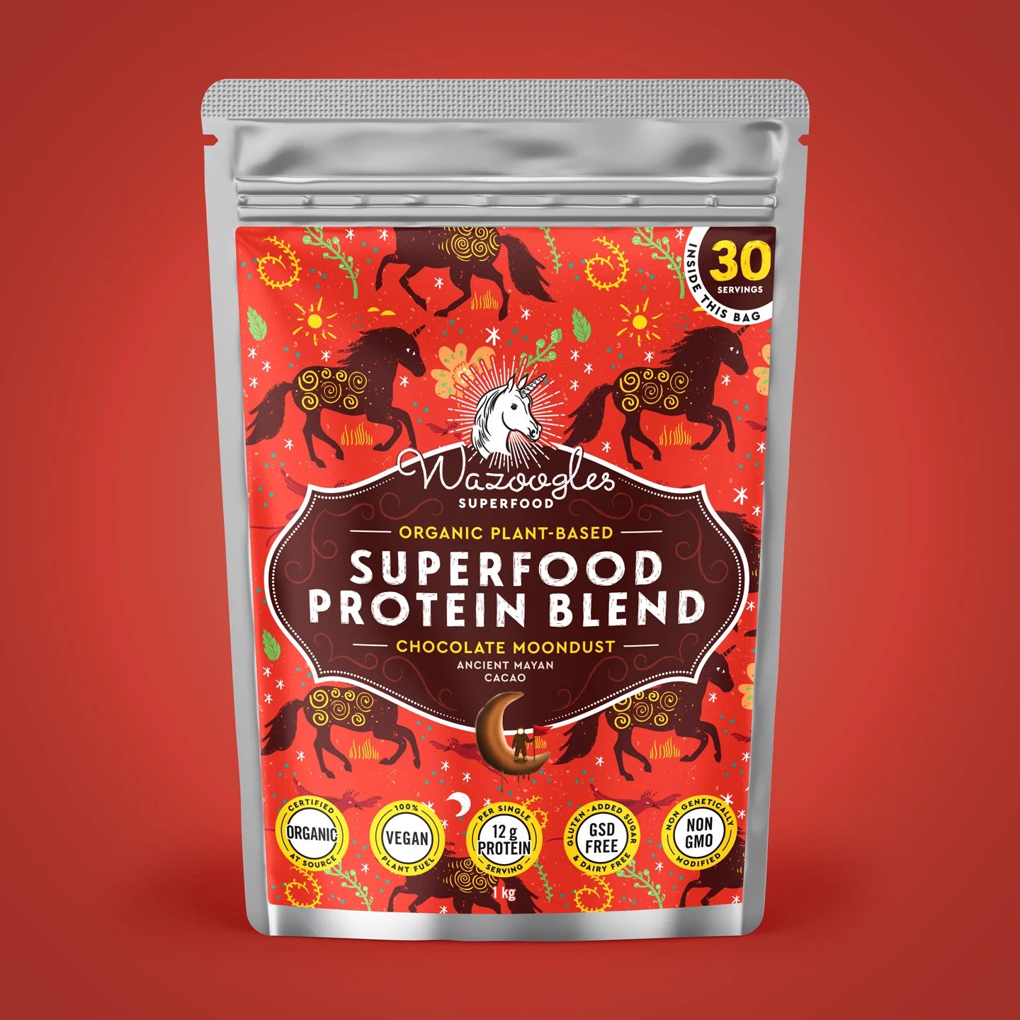 WAZOOGLES SUPERFOODS - Protein Blend - Chocolate Moondust - 1kg | One Life Health