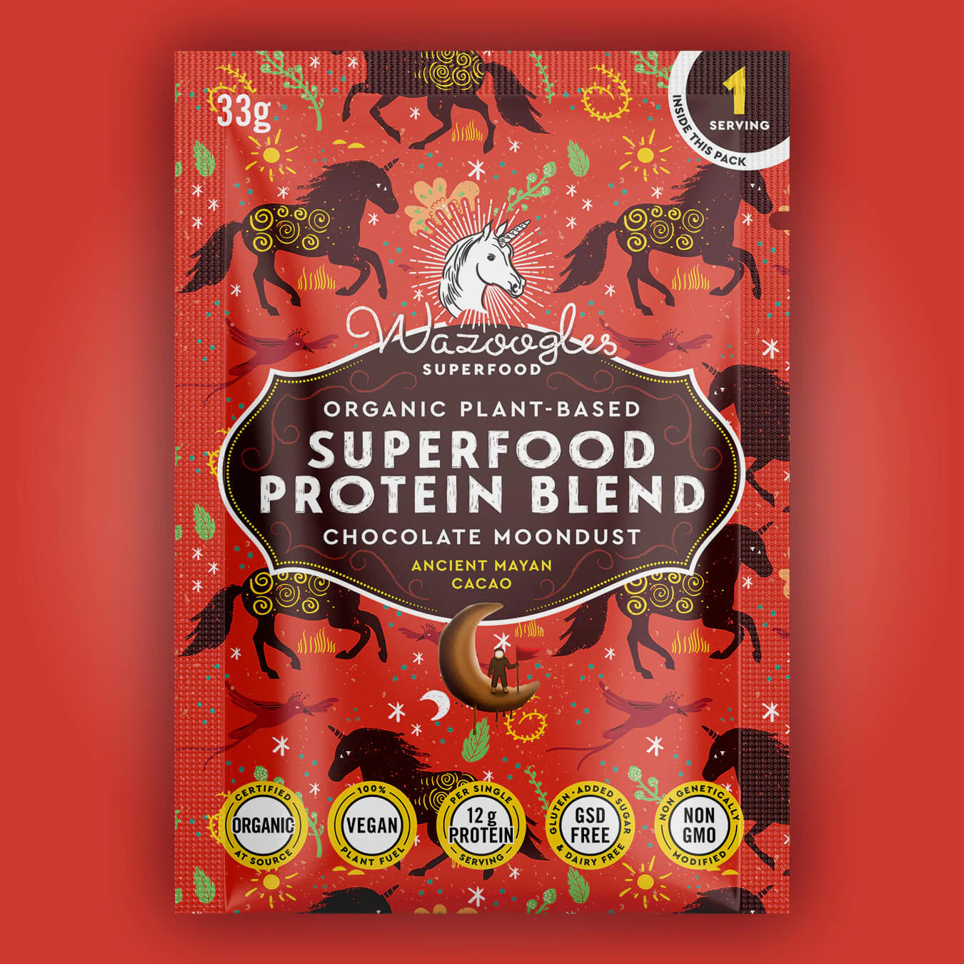 WAZOOGLES SUPERFOODS - Protein Blend - Chocolate Moondust - 33g | One Life Health