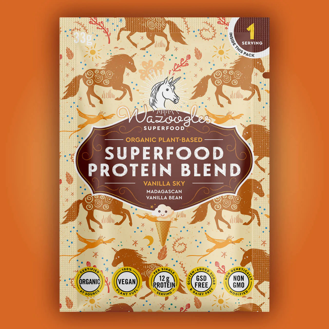 WAZOOGLES SUPERFOODS - Protein Blend - Vanilla Sky - 33g | One Life Health
