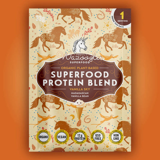 WAZOOGLES SUPERFOODS - Protein Blend - Vanilla Sky - 33g | One Life Health