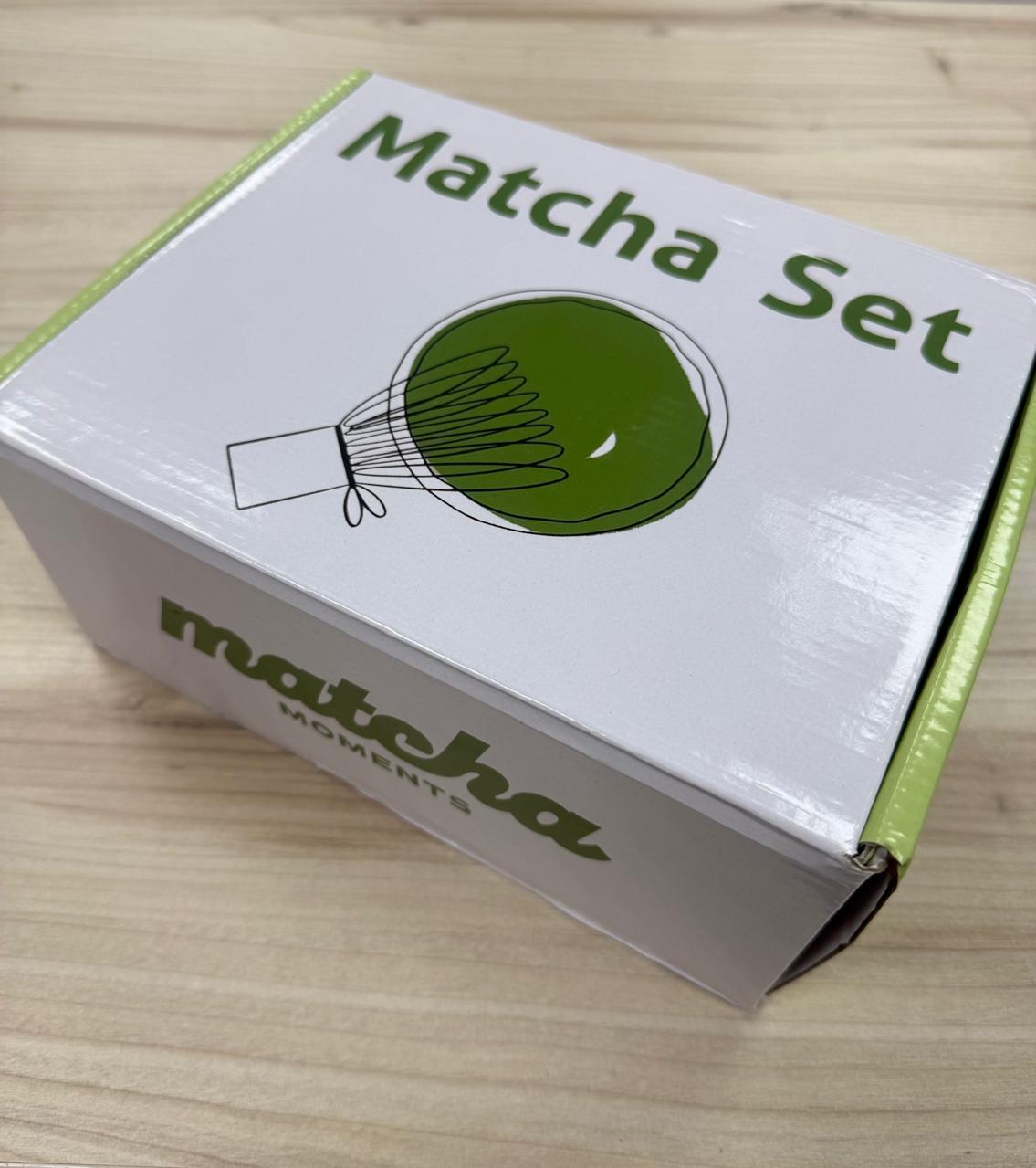 SHNOOKIE 5-piece matcha set with bowl, bamboo whisk, whisk holder, scoop, and stainless strainer
