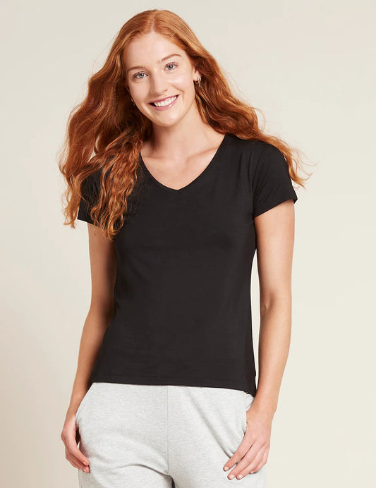 BOODY - Ladies Black V-Neck T-Shirt - L | One Life Health