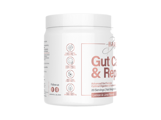 BARE Gut Care and Repair Lemon & Lime 200g powder tub for digestive health