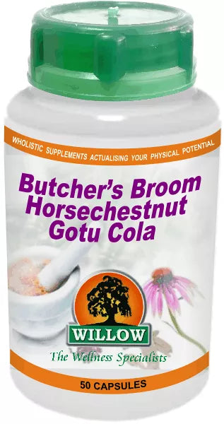 WILLOW - Butchers Broom Horsechestnut Gotu Cola - 50 Capsules | One Life Health