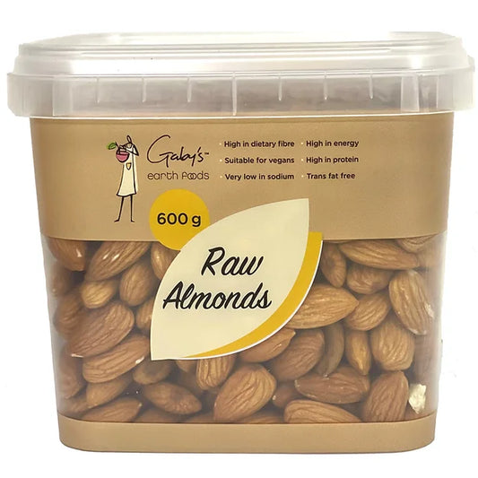 GABY'S EARTH FOODS - Almonds Raw - 600g Tub | One Life Health