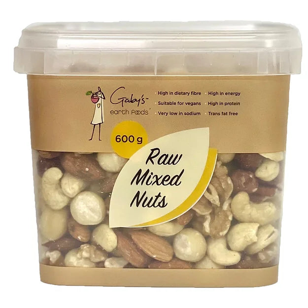 GABY'S EARTH FOODS - Raw Mixed Nuts - 600g Tub | One Life Health