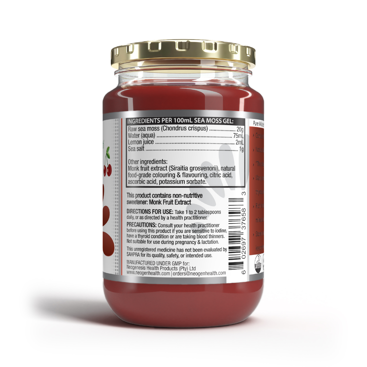 NEOGENESIS HEALTH - Sea Moss Gel Cherry and Mixed Berries - 375ml | One Life Health