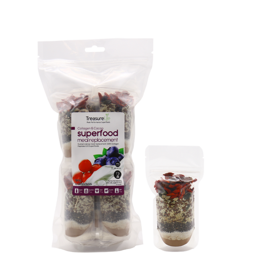 TREASURE LIFE - Collagen & Cacao Superfood Meal Replacement - 78g x 10 Servings | One Life Health