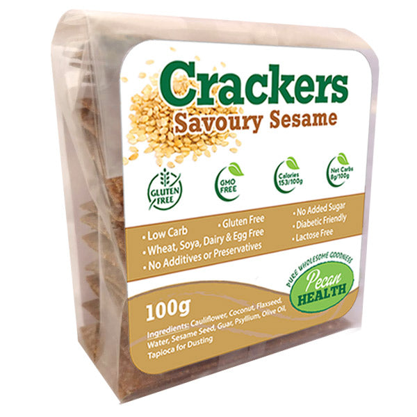 PECAN HEALTH - Crackers Savoury Sesame - 100g | One Life Health