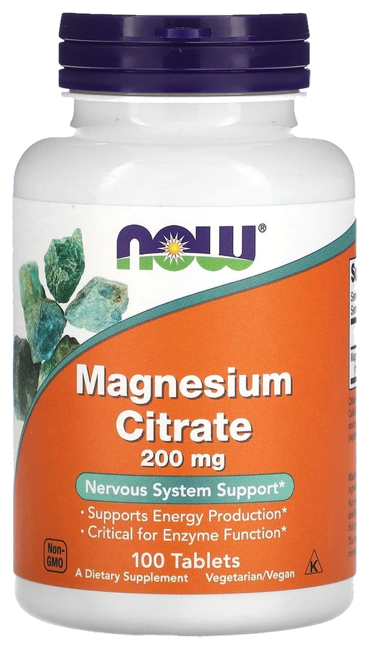 NOW® Magnesium Citrate 200 mg - 100 Tablets