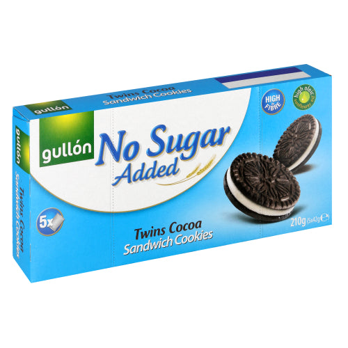 GULLON - Twins Cocoa Sandwich Cookies Sugar Free - 210g | One Life Health