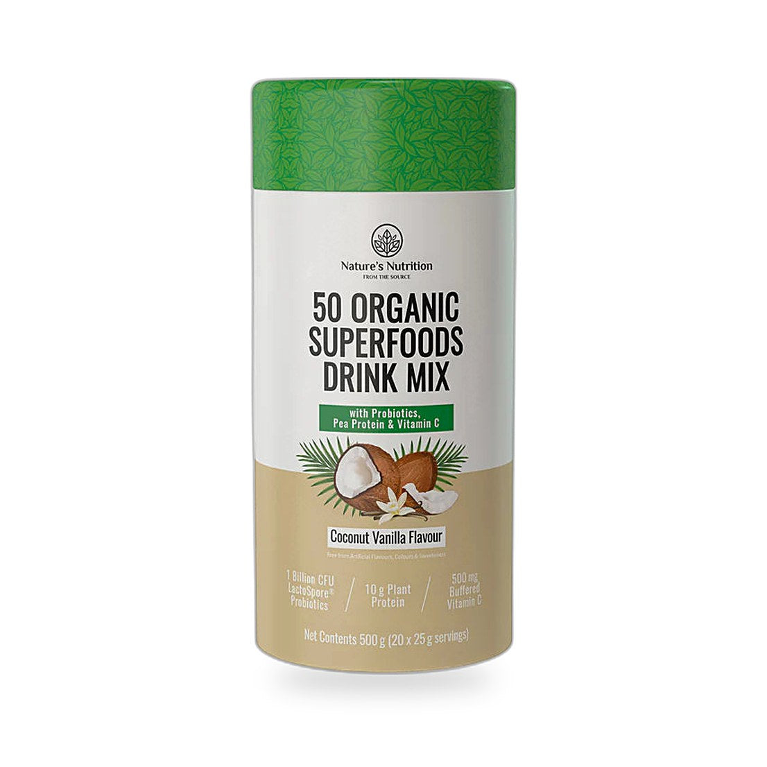 Nature'S Nutrition - Coconut Vanilla Superfoods Drink Mix 500G