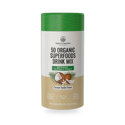 Nature'S Nutrition - Coconut Vanilla Superfoods Drink Mix 500G