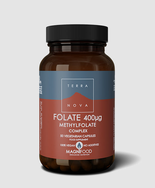 TERRANOVA - Folate 400μg Methylfolate Complex - 50 Veg Capsules | One Life Health