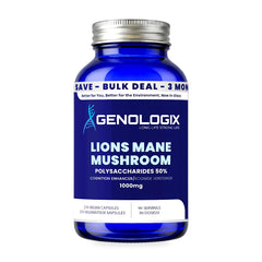 GENOLOGIX - Lions Mane Mushroom 1000mg BULK - 270 Veg Capsules