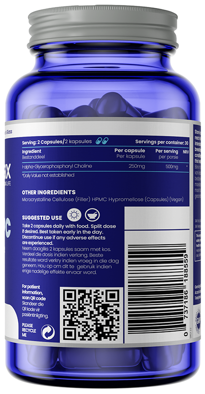 GENOLOGIX - Alpha GPC 500mg - 60 Veg Capsules | One Life Health