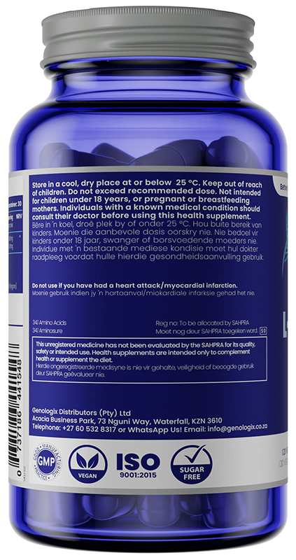 GENOLOGIX - L-Arginine 1500mg - 120 Veg Capsules | One Life Health