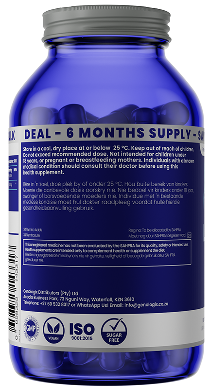 GENOLOGIX - L-Theanine 300mg BULK - 180 Veg Capsules | One Life Health