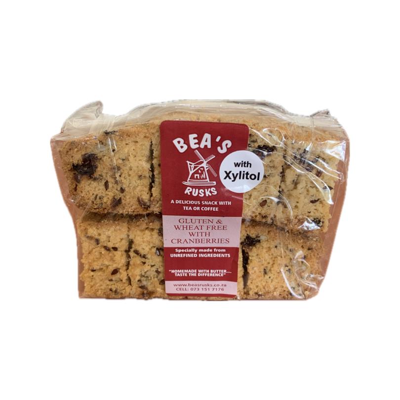 BEA'S RUSKS - Gluten & Wheat Free with Cranberries & Xylitol - 400g | One Life Health