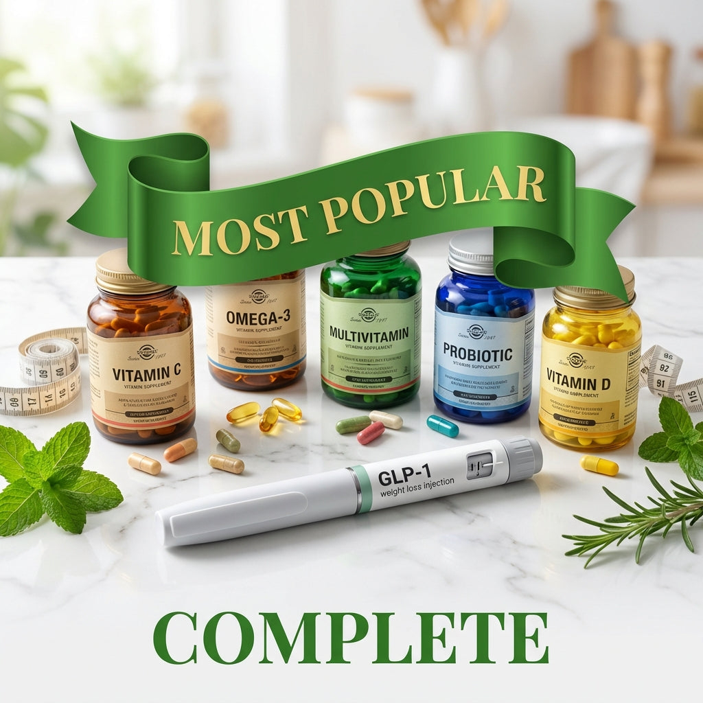 GLP-1 Complete Bundle - Most Popular - 5 Supplement Bottles with Injection Pen