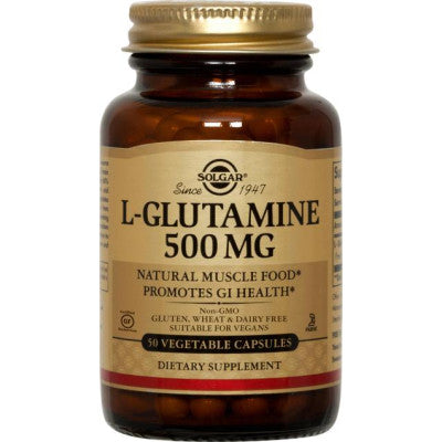 SOLGAR - L-Glutamine 500 mg - 50 Vegetable Capsules | One Life Health