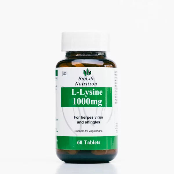 BIOLIFE NUTRITION - L-Lysine 1000mg – 60 Capsules | One Life Health