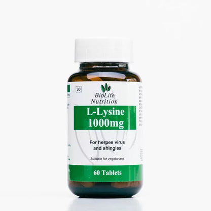 BIOLIFE NUTRITION - L-Lysine 1000mg – 60 Capsules | One Life Health