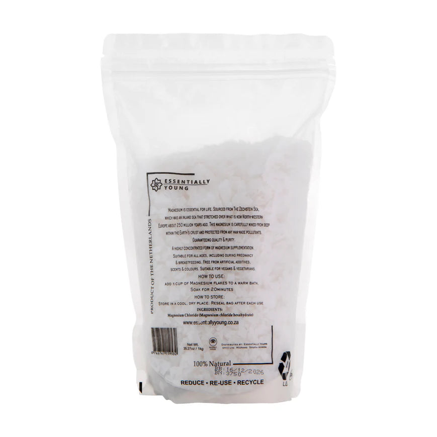 ESSENTIALLY YOUNG - Magnesium Bath Flakes - 1kg | One Life Health