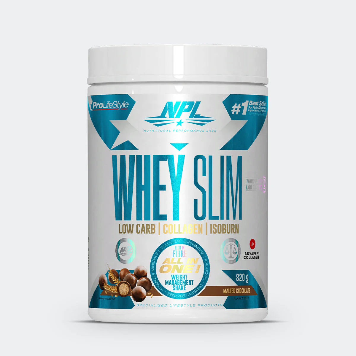 NPL - Whey Slim Malted Chocolate - 820g | One Life Health