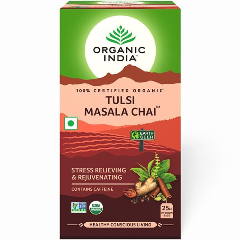 ORGANIC INDIA - Tulsi Masala Chai Tea - 25 Tea Bags | One Life Health