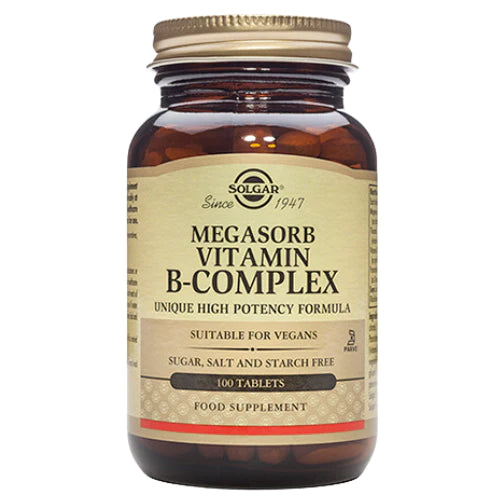 SOLGAR - Megasorb Vitamin B-Complex - 100 Tablets | One Life Health