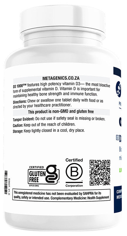 METAGENICS - D3 1000 - 60 Tablets | One Life Health