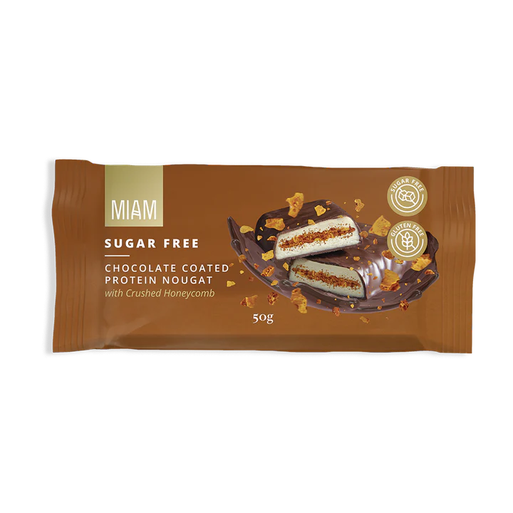 MIAM - Coated Protein Nougat with Crushed Honeycomb - 50g | One Life Health