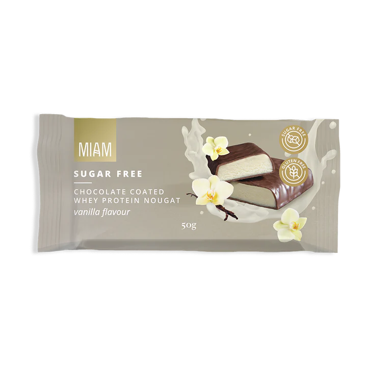 MIAM - Coated Protein Nougat Vanilla - 50g | One Life Health
