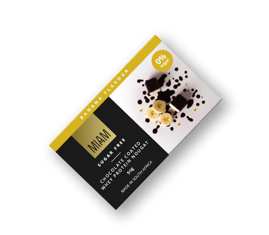 MIAM - Coated Protein Nougat Banana - 50g | One Life Health