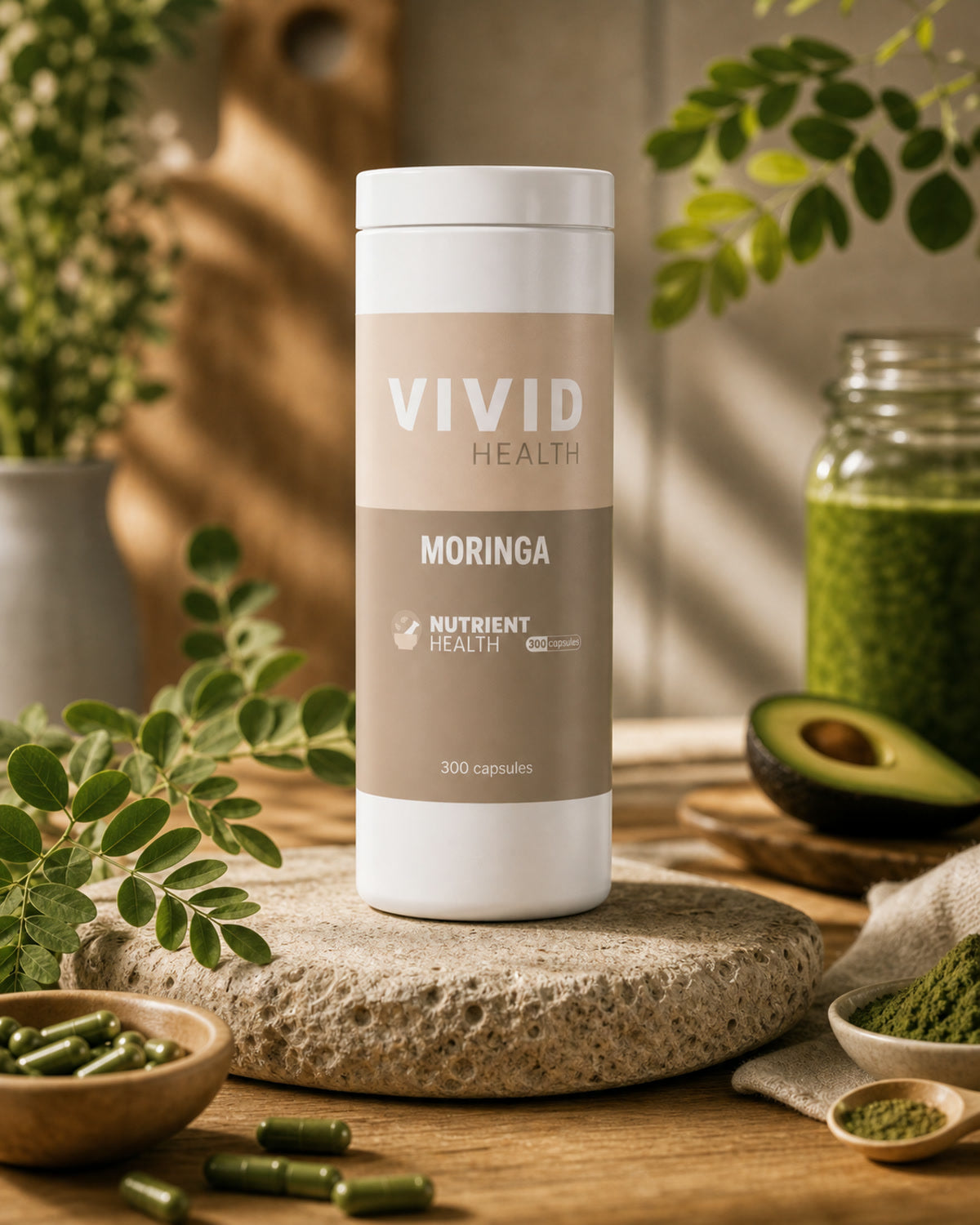 Vivid Health - Vivid Nourishment - Moringa Powder 300 Capsules