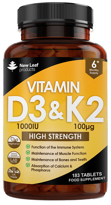 NEW LEAF - Vitamin D3 & K2 - 183 Tablets