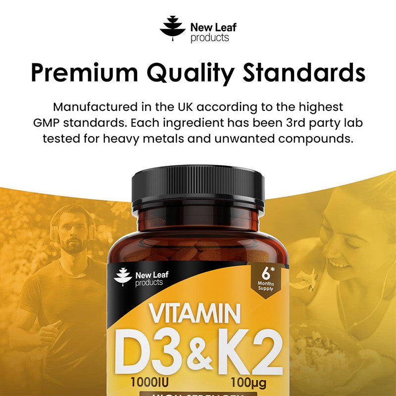 NEW LEAF - Vitamin D3 & K2 - 183 Tablets
