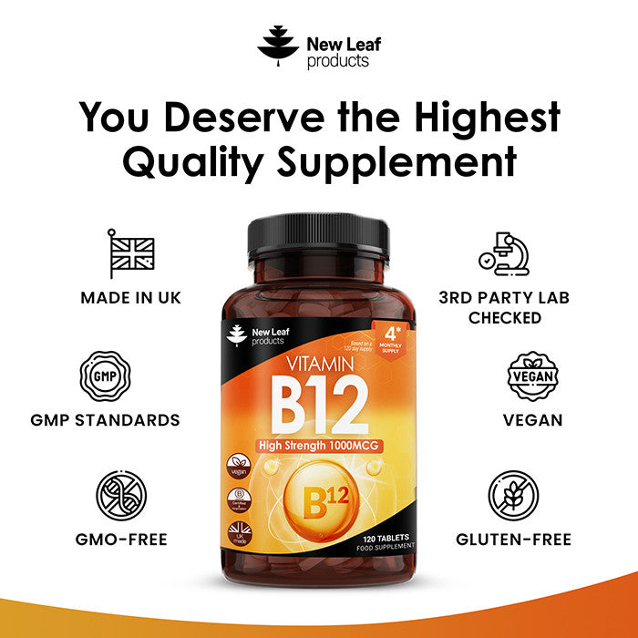 NEW LEAF - Vitamin B12 1000mcg - 120 Tablets