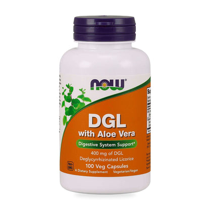 NOW® - DGL with Aloe Vera - 100 Veg Capsules | One Life Health